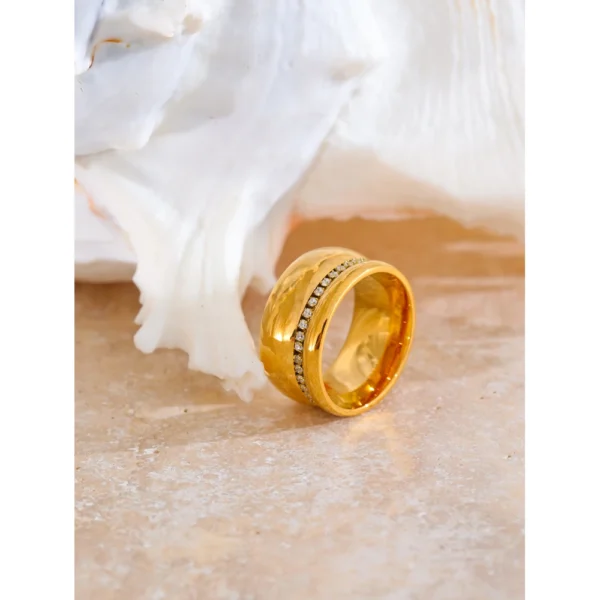 Anel Alice Zircônia Banho em Ouro 18k - Imagem 2