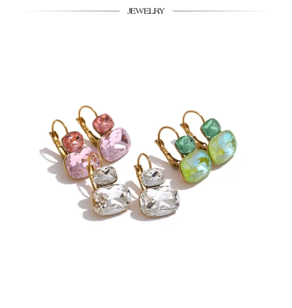 Brinco Cristal Colors Banho em Ouro 18k - Imagem 3