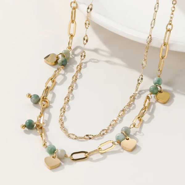Colar Mix Corações Banho em Ouro 18k - Imagem 3