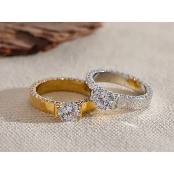 Anel Ternura Cravejado de Zircônias Banho em Ouro 18k - Imagem 5