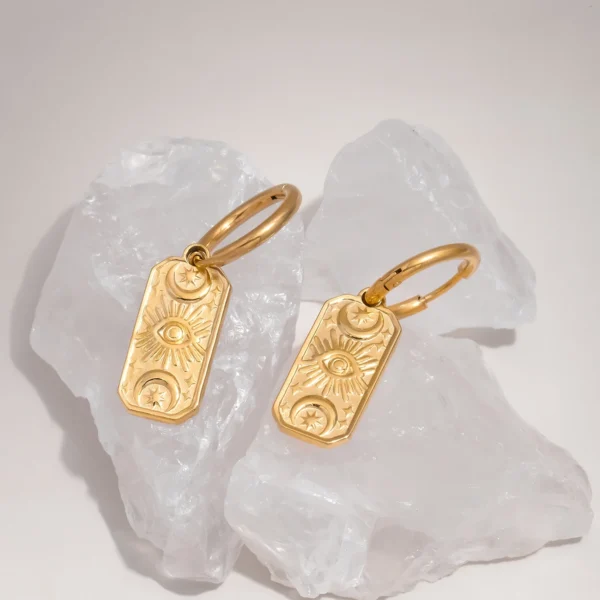 Brinco Eye Banho em Ouro 18k - Imagem 2