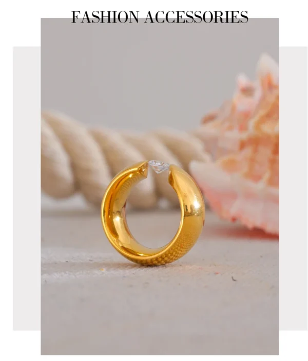 Anel Ponto de Luz Banho em Ouro 18k - Imagem 9