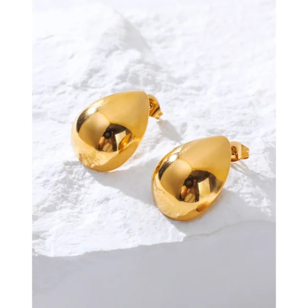 Brinco Gota Glossy Banho em Ouro 18k - Imagem 4