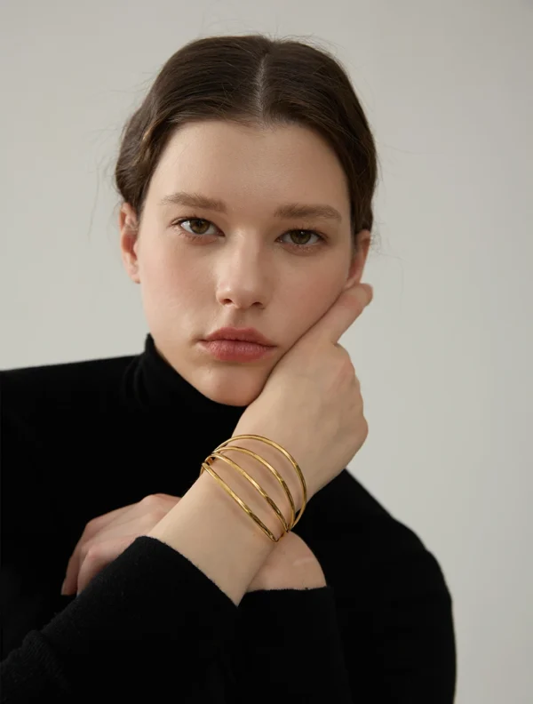 Pulseira Bracelete Quatro Fios Banho em Ouro 18k - Imagem 2