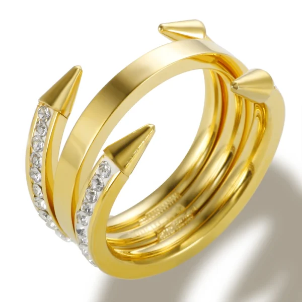 Anel Prego Pontas Banho em Ouro 18k