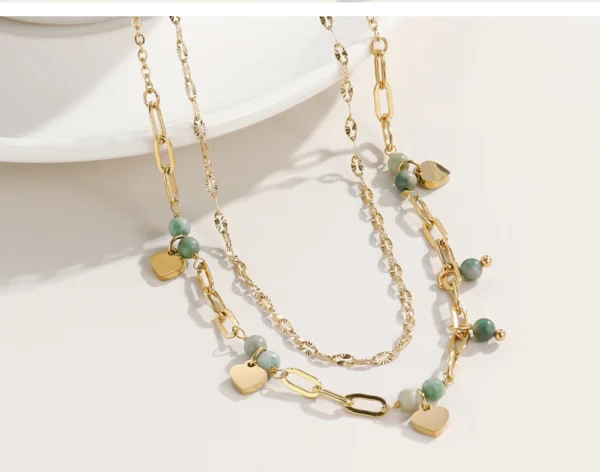 Colar Mix Corações Banho em Ouro 18k - Imagem 4