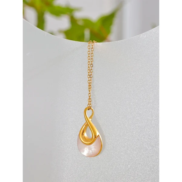 Colar Gota com Pedra Natural Banho em Ouro 18k - Imagem 4