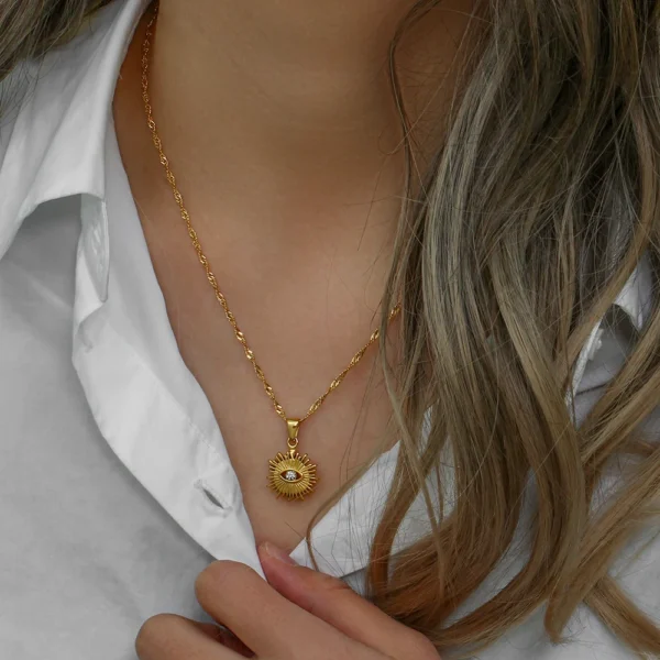 Colar Eye Banho em Ouro 18k - Imagem 5
