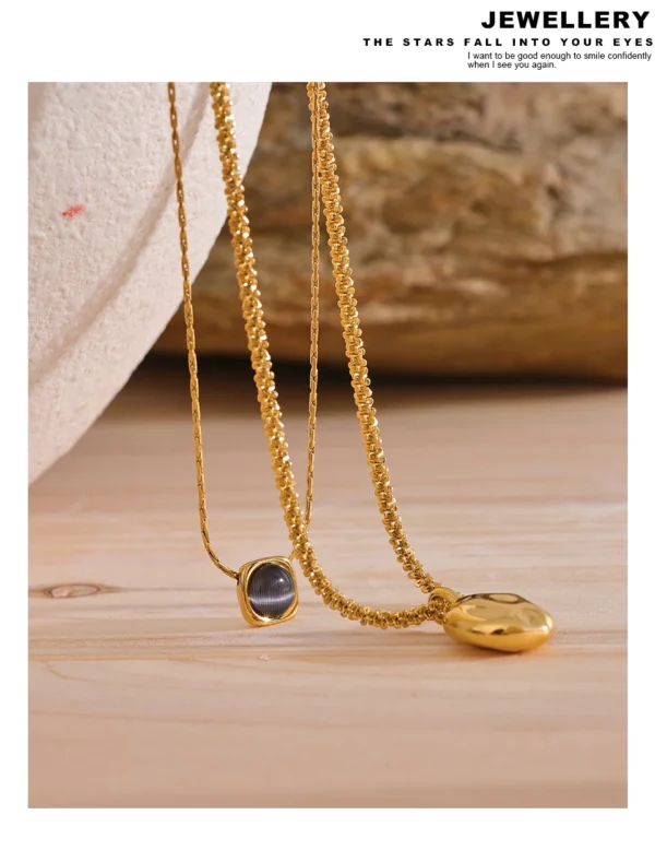 Colar Mix Ônix Banho em Ouro 18k - Imagem 2