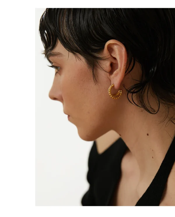 Brinco Argola Pearl Banho em Ouro 18k - Imagem 2