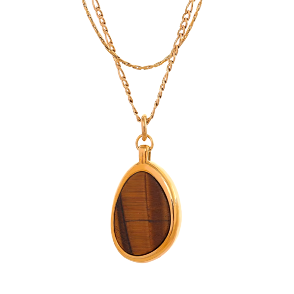 Colar Mix Olho de Tigre Banho em Ouro 18k