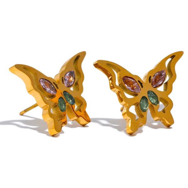 Brinco Butterfly Banho em Ouro 18k