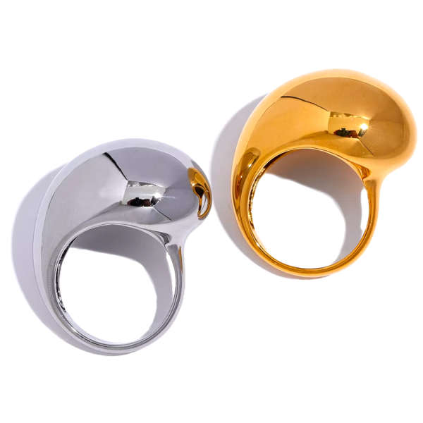 Anel Gota Maximalista Banho em Ouro 18k