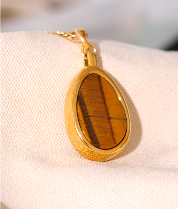 Colar Mix Olho de Tigre Banho em Ouro 18k - Imagem 4