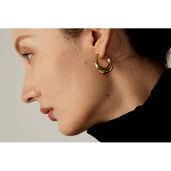 Brinco Argola Mafê Banho em Ouro 18k - Imagem 2