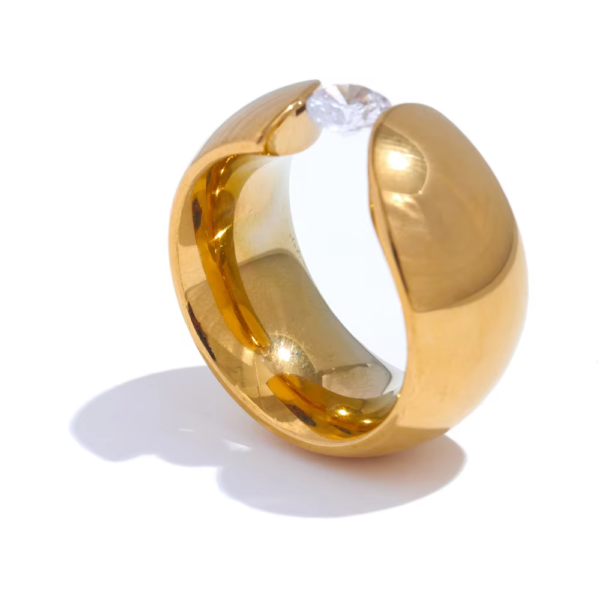 Anel Ponto de Luz Banho em Ouro 18k