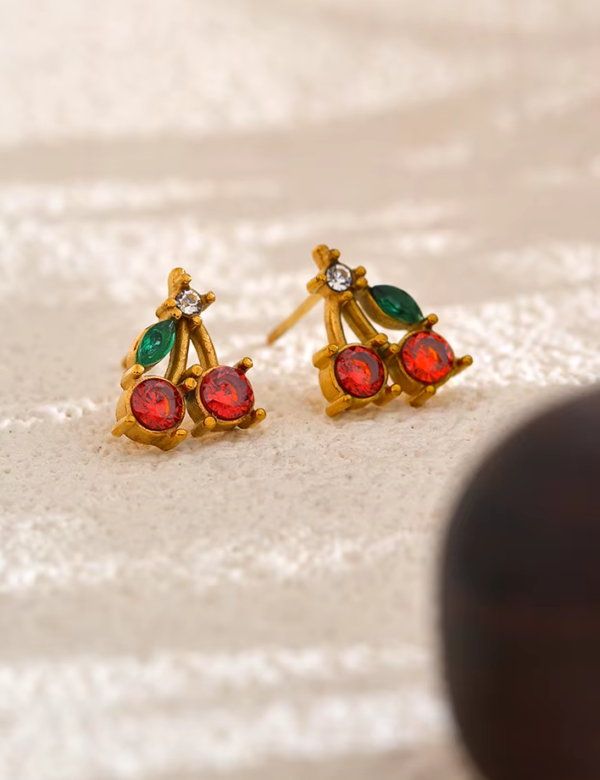 Brinco Cherry Banho em Ouro 18k - Imagem 2