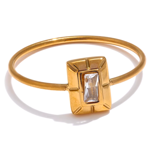 Anel Light Uniq Zircônia Banho em Ouro 18k