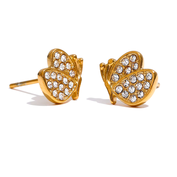 Brinco Borboleta Banho em Ouro 18k