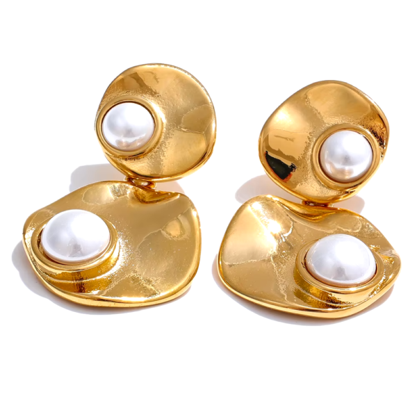 Brinco Pérolas IV Banho em Ouro 18k
