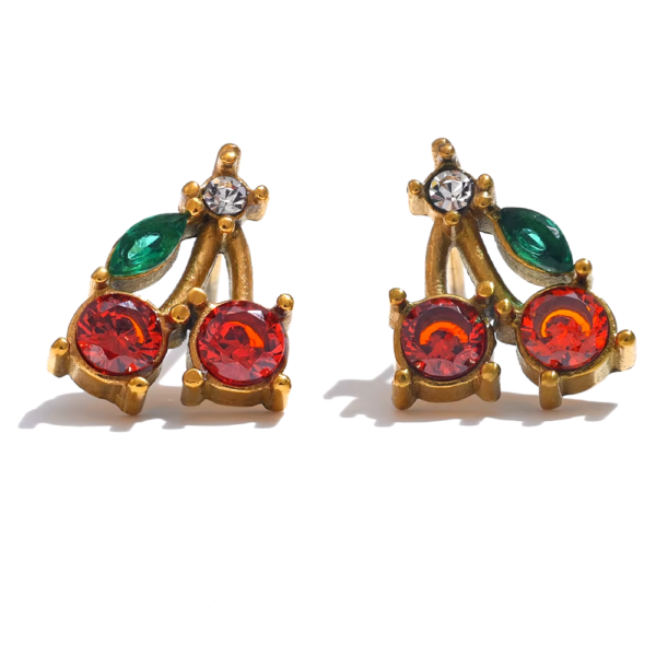 Brinco Cherry Banho em Ouro 18k