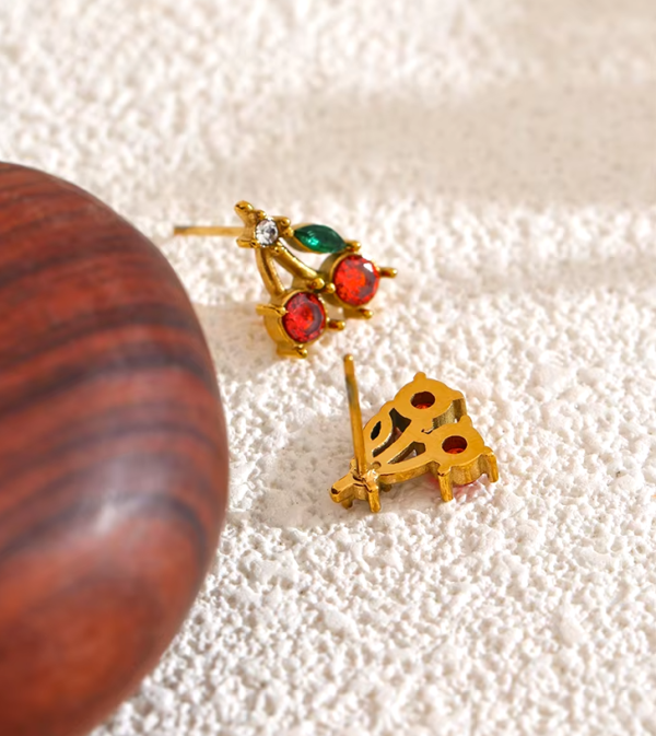 Brinco Cherry Banho em Ouro 18k - Imagem 3